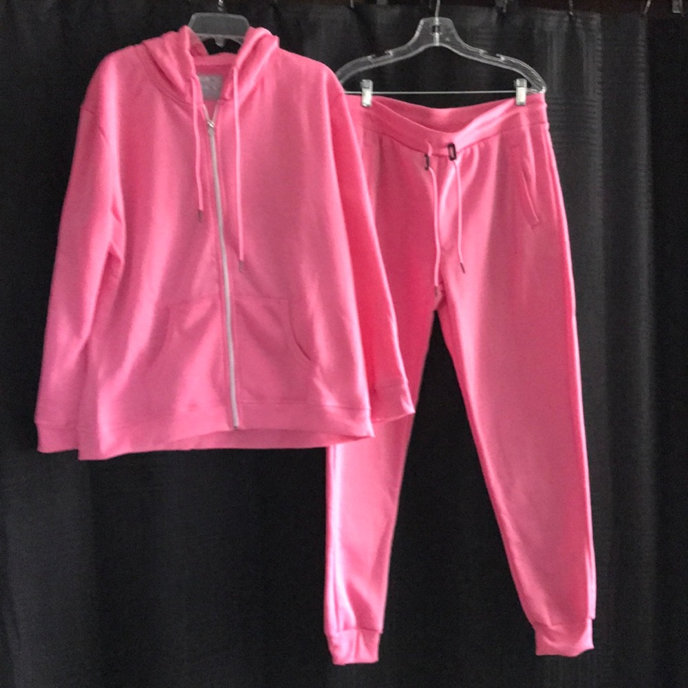 Jogger set 2 piece. Bubblegum pink size 2XL
